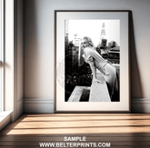 Marilyn Monroe Balcony Cityscape Wall Art | Timeless Hollywood Glamour Print - Print